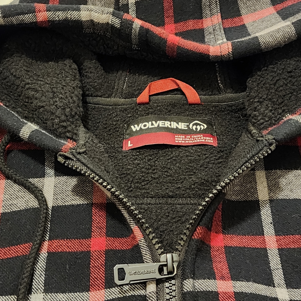 Wolverine Mens Plaid Jacket - Black and Red